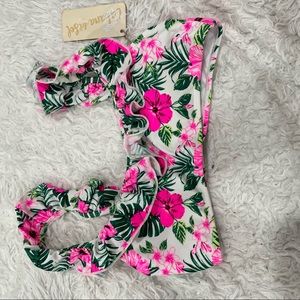 NWT Cabana Del Sol ruffle tropical bikini top in Women- medium